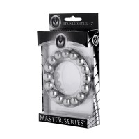 Master Series Stainless Steel Beaded Cockring 2in