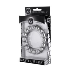 Master Series Stainless Steel Beaded Cockring 2in