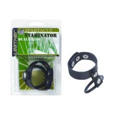 Staminator Leather & Rubber Dual Cock Ring