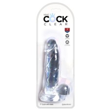 King Cock Clear 7 Inch Cock w Balls