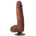 Jock Bareskin 9" Vibrating Latte Dildo w Balls