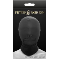 Fetish Fantasy Zippered Mouth Hood Black